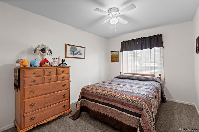 4421 Sunshine Cir, Loveland, CO 80538 - bedroom with carpet flooring, baseboards, and a ceiling fan