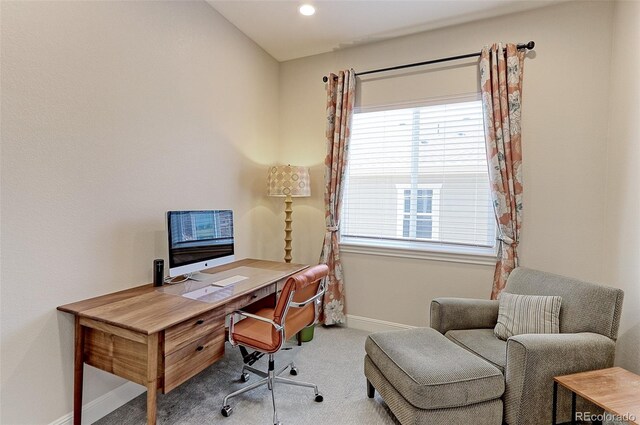 office with carpet flooring