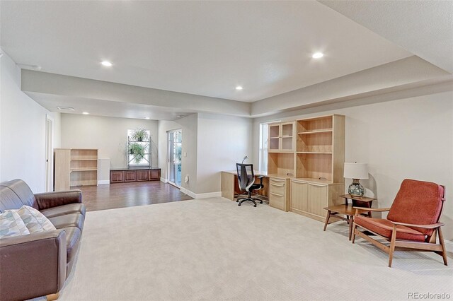 interior space featuring carpet floors