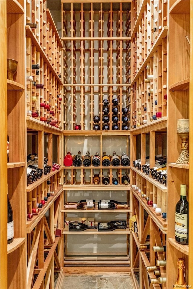 view of wine cellar