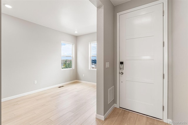 entryway featuring light hardwood / wood-style flooring