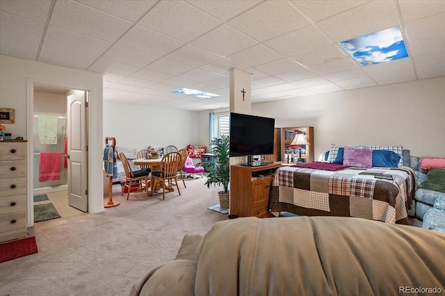 1176 E Purcell Ln, Pueblo, CO 81007 - bedroom with carpet, a paneled ceiling, and ensuite bath