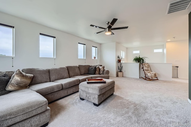 2592 Sweet Wind Ave, Castle Rock, CO 80109 - living room with carpet flooring and a ceiling fan