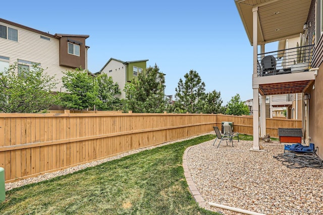 2592 Sweet Wind Ave, Castle Rock, CO 80109 - fenced backyard with a patio and a balcony