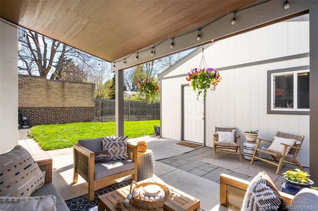 view of patio featuring outdoor lounge area