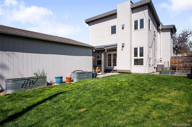 back of house with french doors