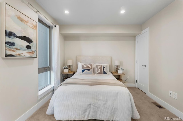 view of carpeted bedroom