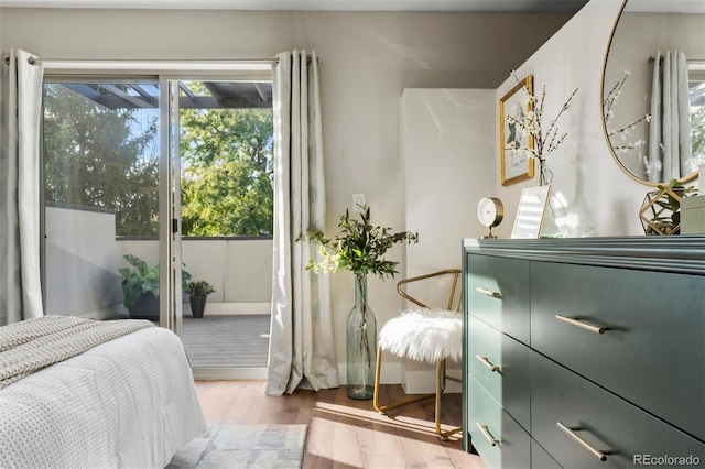 bedroom featuring light hardwood / wood-style flooring