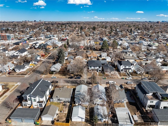 aerial view with a residential view