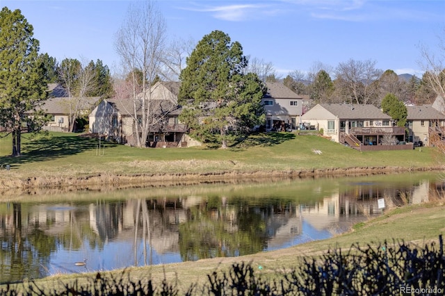 property view of water featuring a residential view