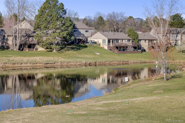 water view featuring a residential view