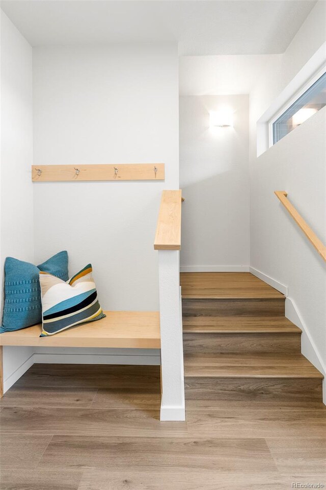 928 Cimarron Dr Unit C, Lafayette, CO 80026 - staircase with baseboards and wood finished floors