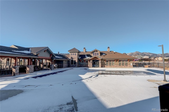 exterior space with a mountain view