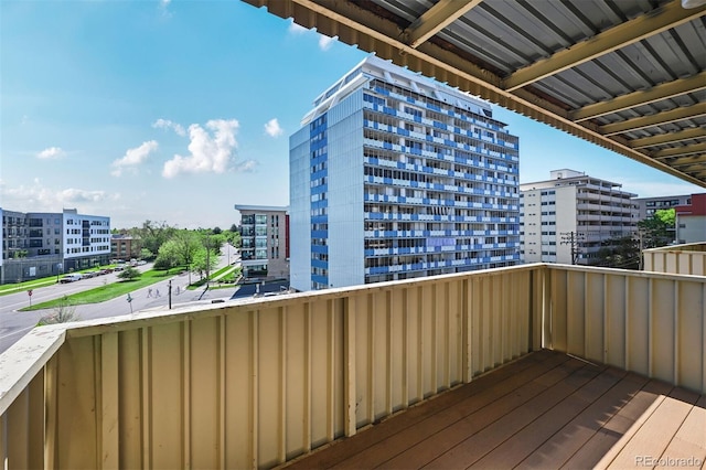balcony featuring a view of city