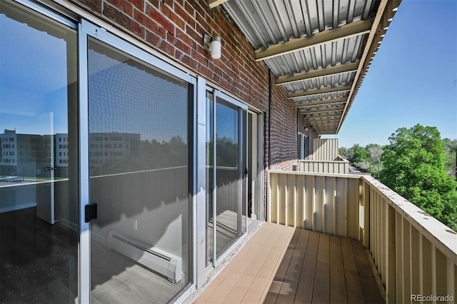 balcony with a baseboard radiator