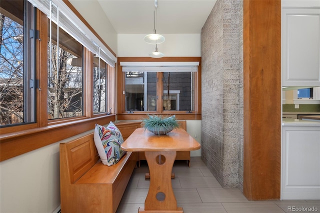 interior space featuring breakfast area