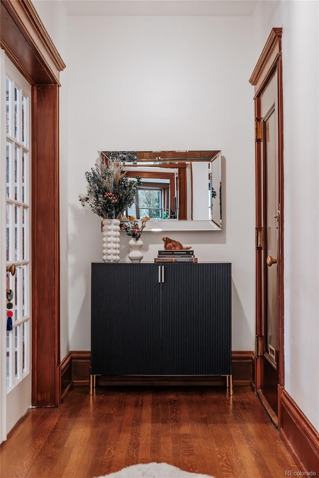 entryway featuring dark hardwood / wood-style flooring