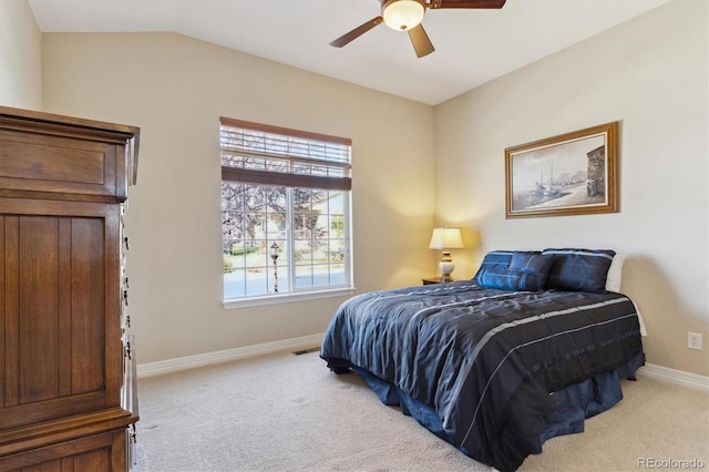 8714 E 148th Cir, Thornton, CO 80602 - bedroom with carpet floors, baseboards, ceiling fan, and lofted ceiling