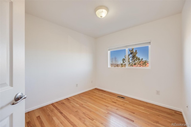 empty room featuring light wood-type flooring