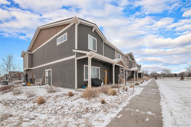 view of snowy exterior