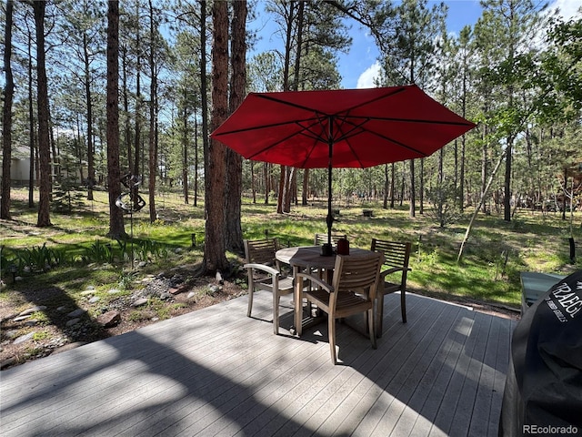85 S Sherwood Gln, Monument, CO 80132 - deck featuring outdoor dining space