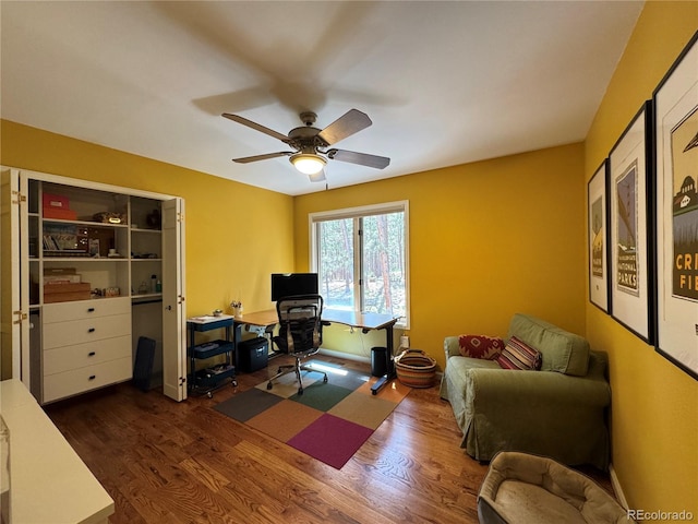 85 S Sherwood Gln, Monument, CO 80132 - office space featuring wood finished floors and a ceiling fan