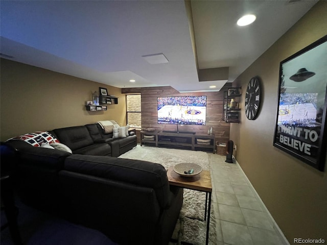 85 S Sherwood Gln, Monument, CO 80132 - tiled cinema with recessed lighting, wooden walls, and baseboards