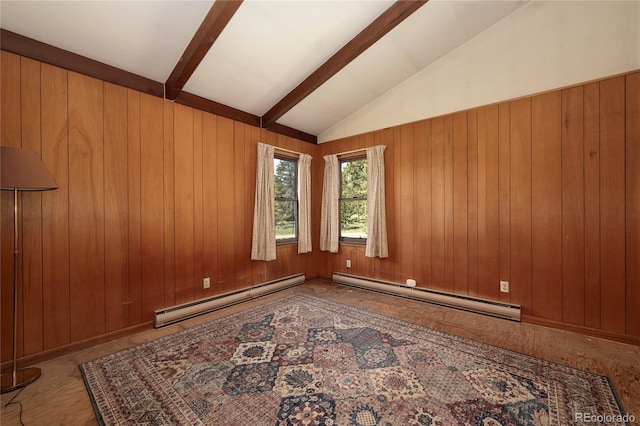23976 County Rd 50, Fraser, CO 80442 - empty room featuring a baseboard heating unit and wooden walls