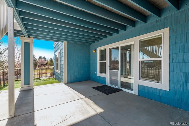 view of patio / terrace with fence