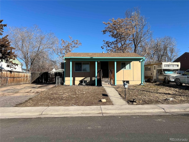 view of front of home with covered porch