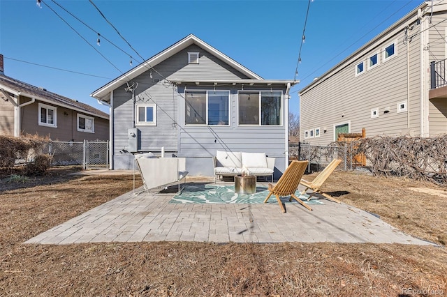 back of house with a patio and fence