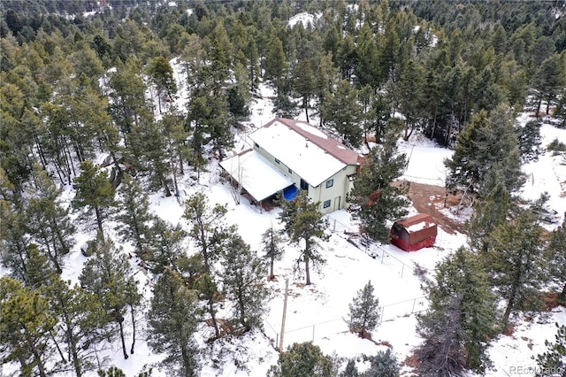 view of snowy aerial view