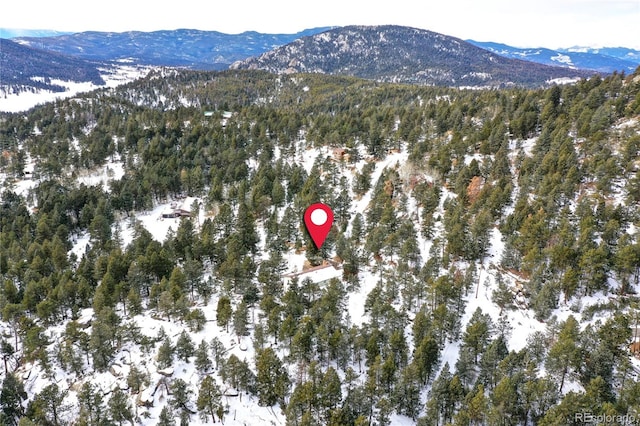 aerial view with a mountain view