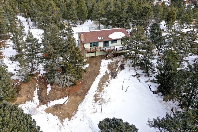 view of snowy aerial view