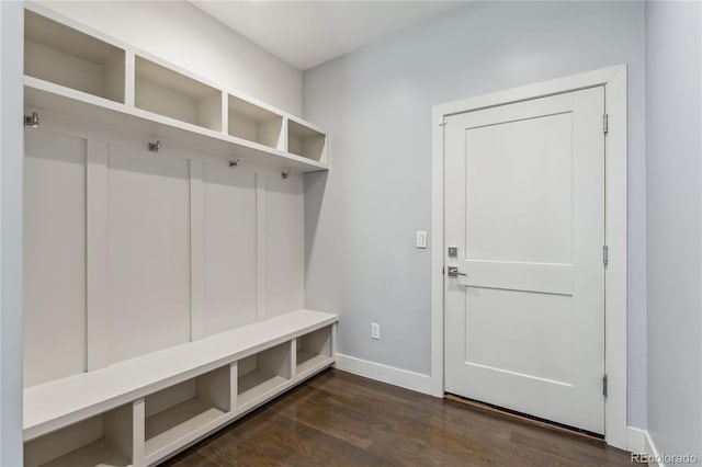 mudroom featuring dark hardwood / wood-style flooring