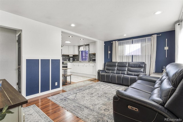 living room featuring hardwood / wood-style flooring