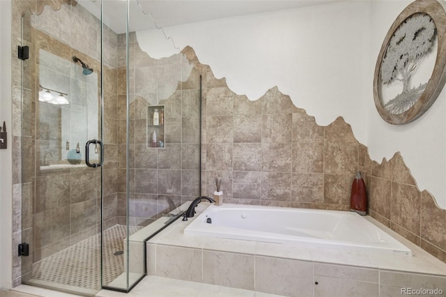 30206 Telluride Ln, Evergreen, CO 80439 - full bath featuring a garden tub and a shower stall