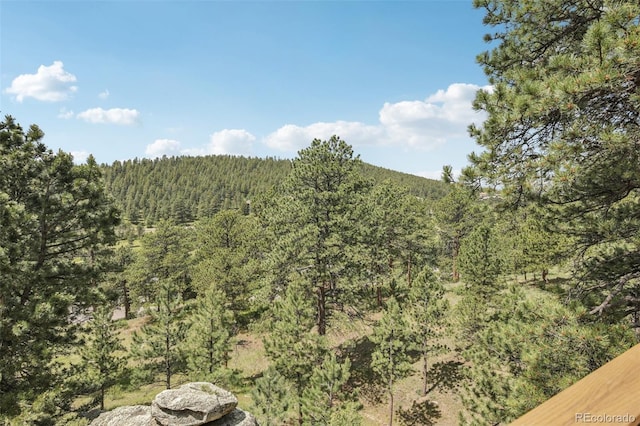 30206 Telluride Ln, Evergreen, CO 80439 - view of mountain backdrop featuring a heavily wooded area