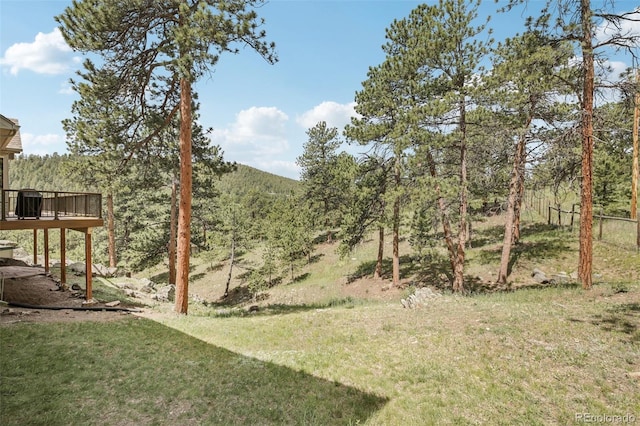 30206 Telluride Ln, Evergreen, CO 80439 - view of green lawn featuring a deck