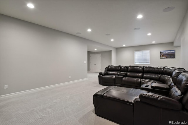 12938 Bridge View Ln, Parker, CO 80134 - living room with recessed lighting, light colored carpet, and baseboards