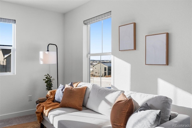 sitting room with a healthy amount of sunlight