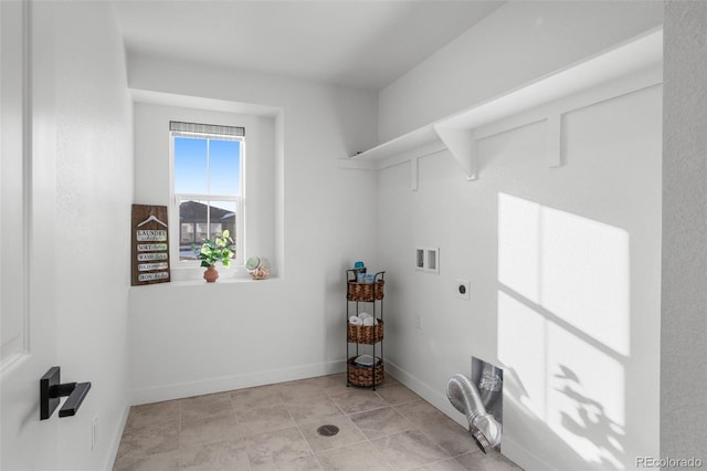 laundry area with washer hookup and hookup for an electric dryer