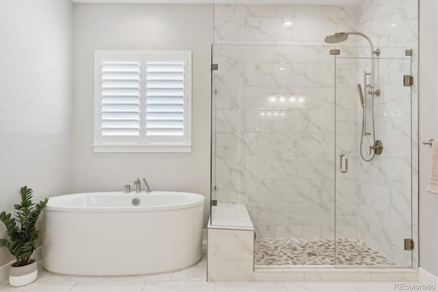 547 Scrubjay Cir, Castle Rock, CO 80104 - full bathroom with a stall shower and a freestanding bath