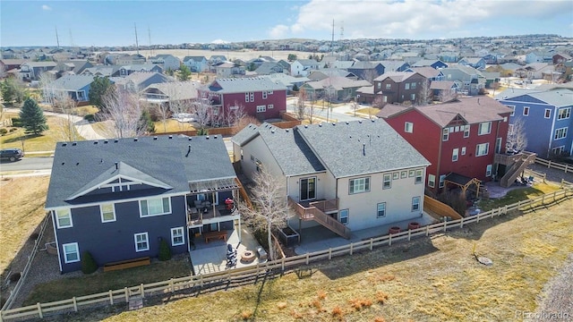 drone / aerial view with a residential view