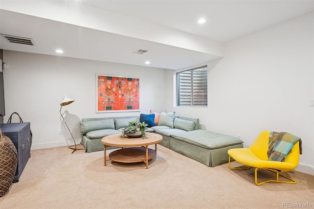 4958 Valentia Ct, Denver, CO 80238 - living area with carpet flooring, baseboards, and recessed lighting