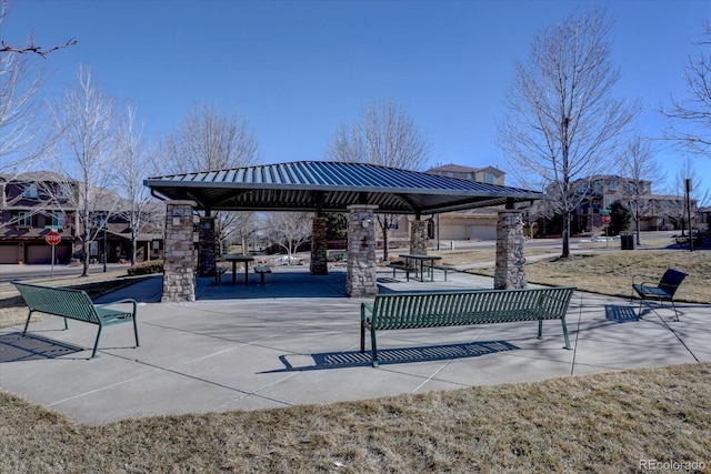 view of community with a gazebo