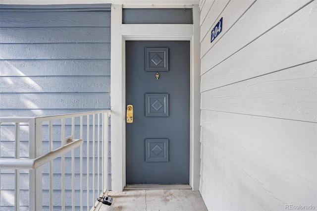 view of doorway to property