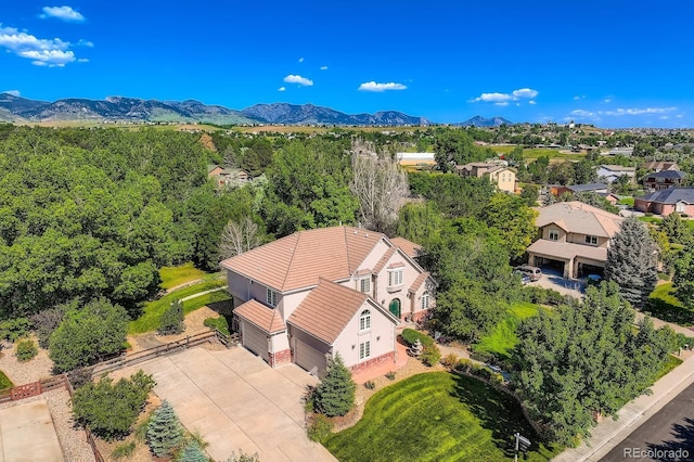 7355 Nile St, Arvada, CO 80007 - aerial view of property and surrounding area featuring mountains