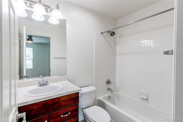 19043 E 58th Ave, Denver, CO 80249 - full bathroom with vanity, shower / washtub combination, and a ceiling fan