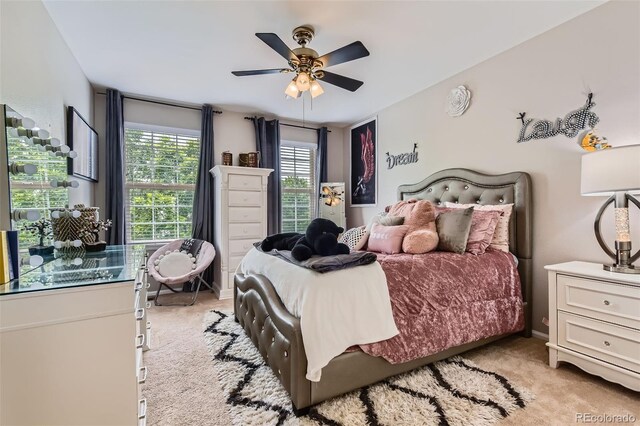 9458 S Hackberry Ln, Highlands Ranch, CO 80129 - bedroom featuring carpet floors and ceiling fan